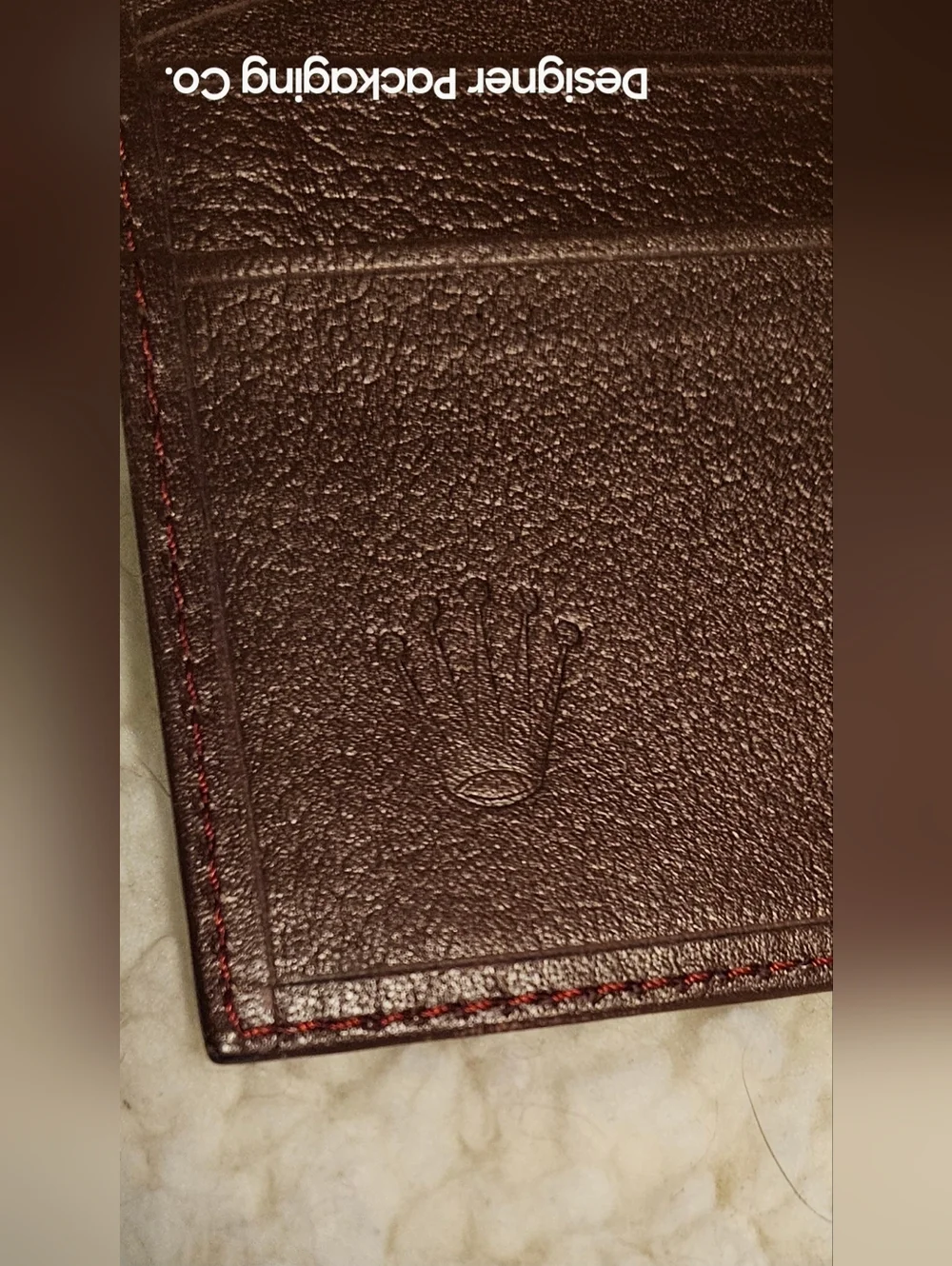 Authentic Vintage Rolex Vintage Burgundy Leather Bifold Wallet Genève Suisse Men